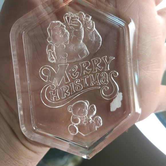 10 Vintage Amsun Santa Christmas Ornament Acrylic 1977 - 1979.Great condition Ornaments